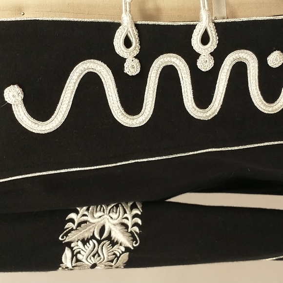 Designer Jacket Artistic Military High Style Silver on Black w Epauletes Quality - Picture 4 of 11